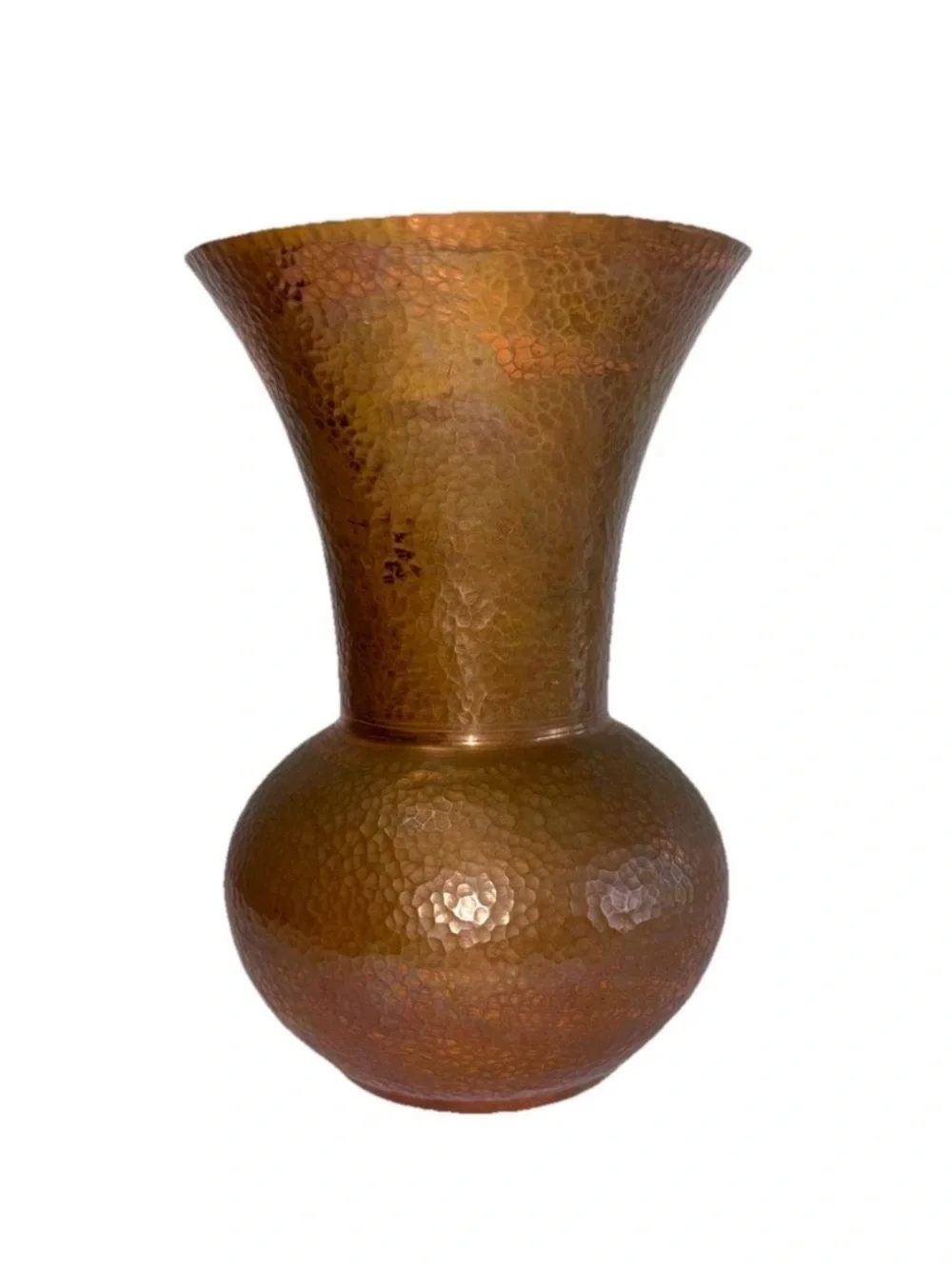 Hammered Copper Trumpet MCM Vintage Decorative Vase Mission Style 6.5 Inches